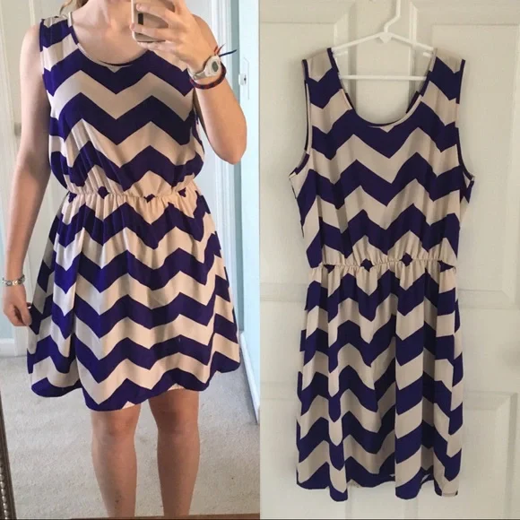 Millibon Shop The Rage Purple Chevron Dress - Picture 9 of 9